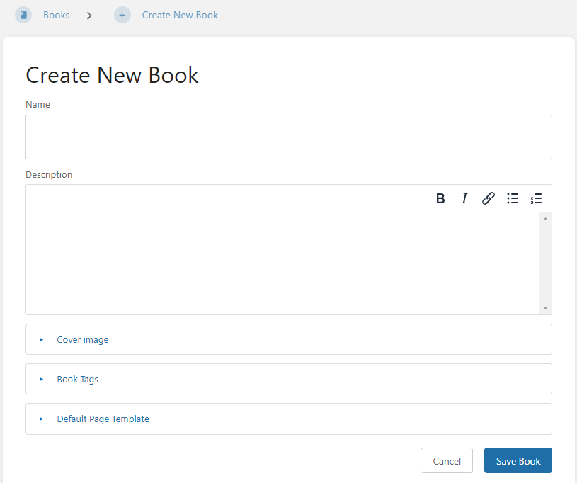 ブック作成画面